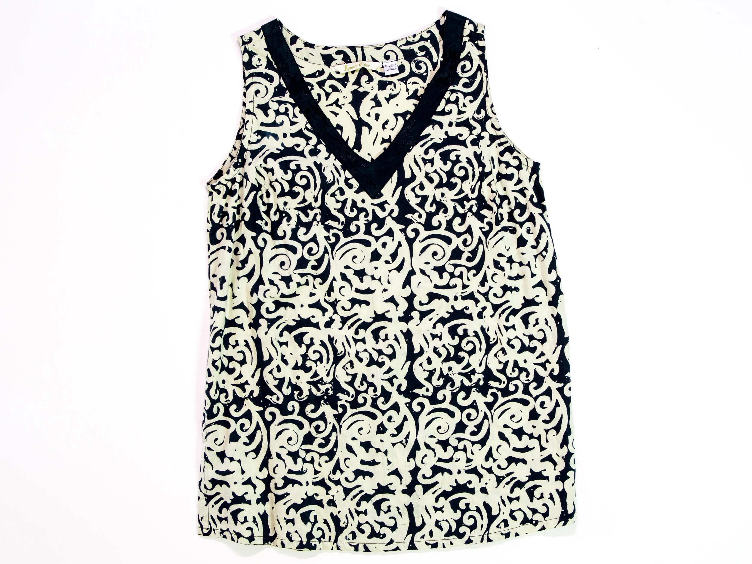 Ecliptic Tunic & Crop Set - Black & Cream Bali print