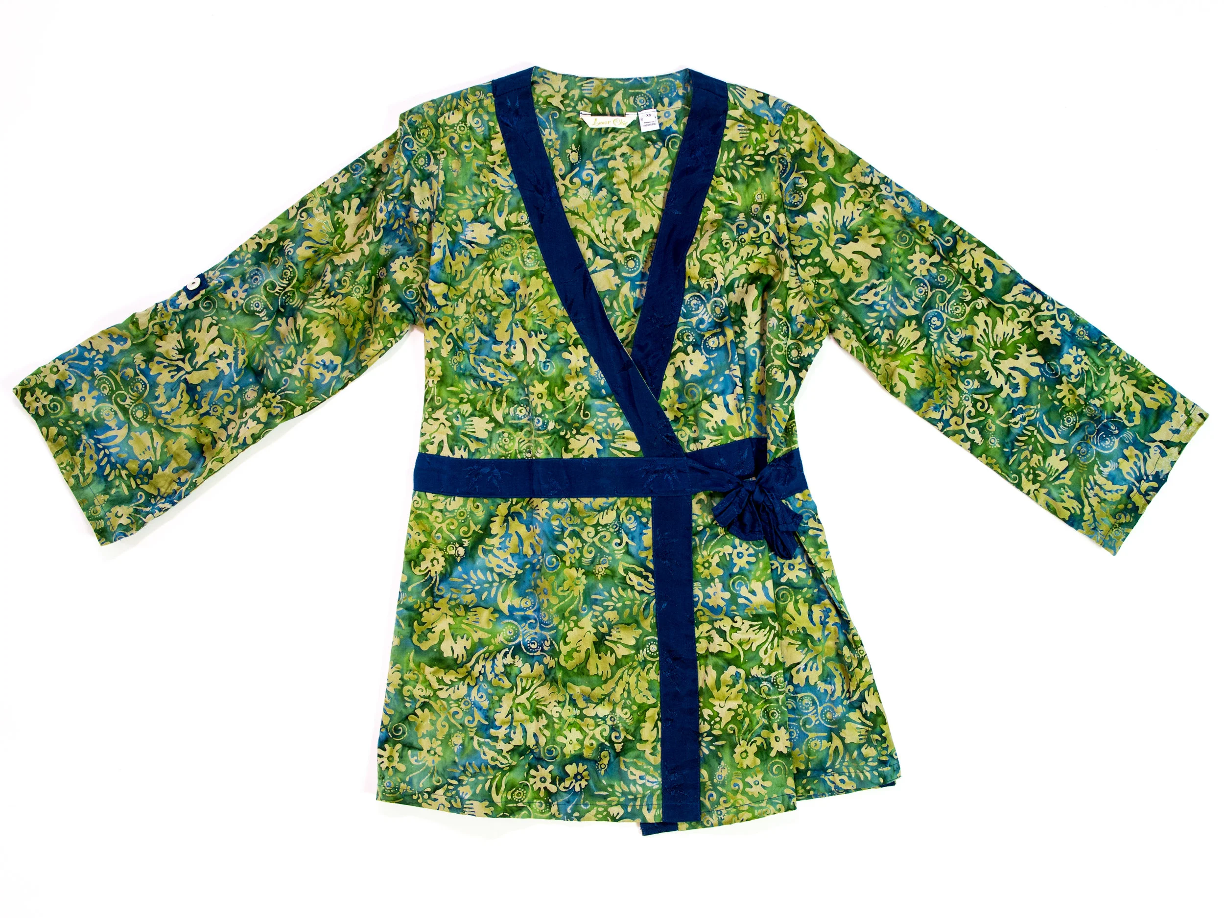 Kimono Top - Blue/Green Floral