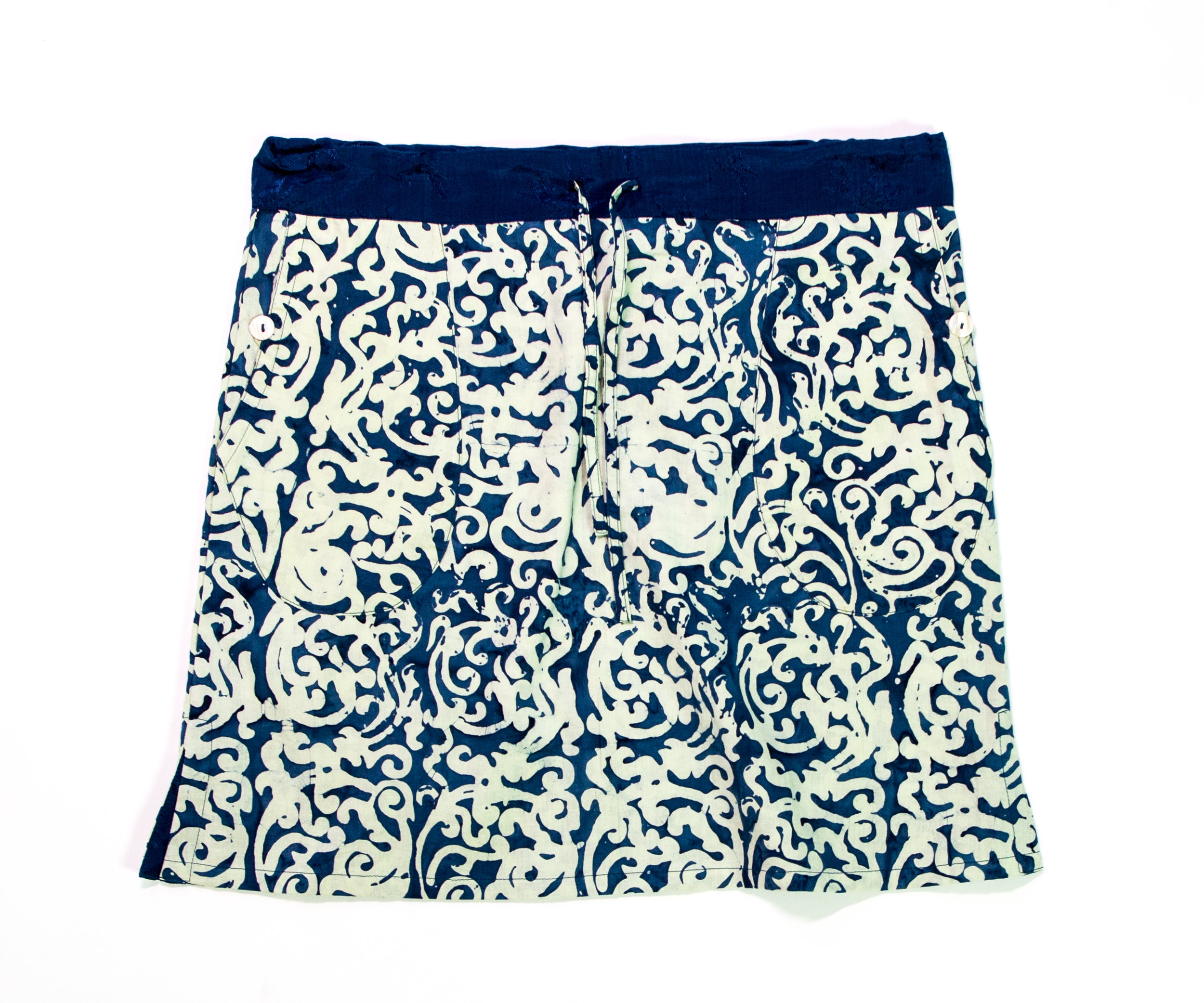 Festival Skirt - Short - Black & Cream Bali