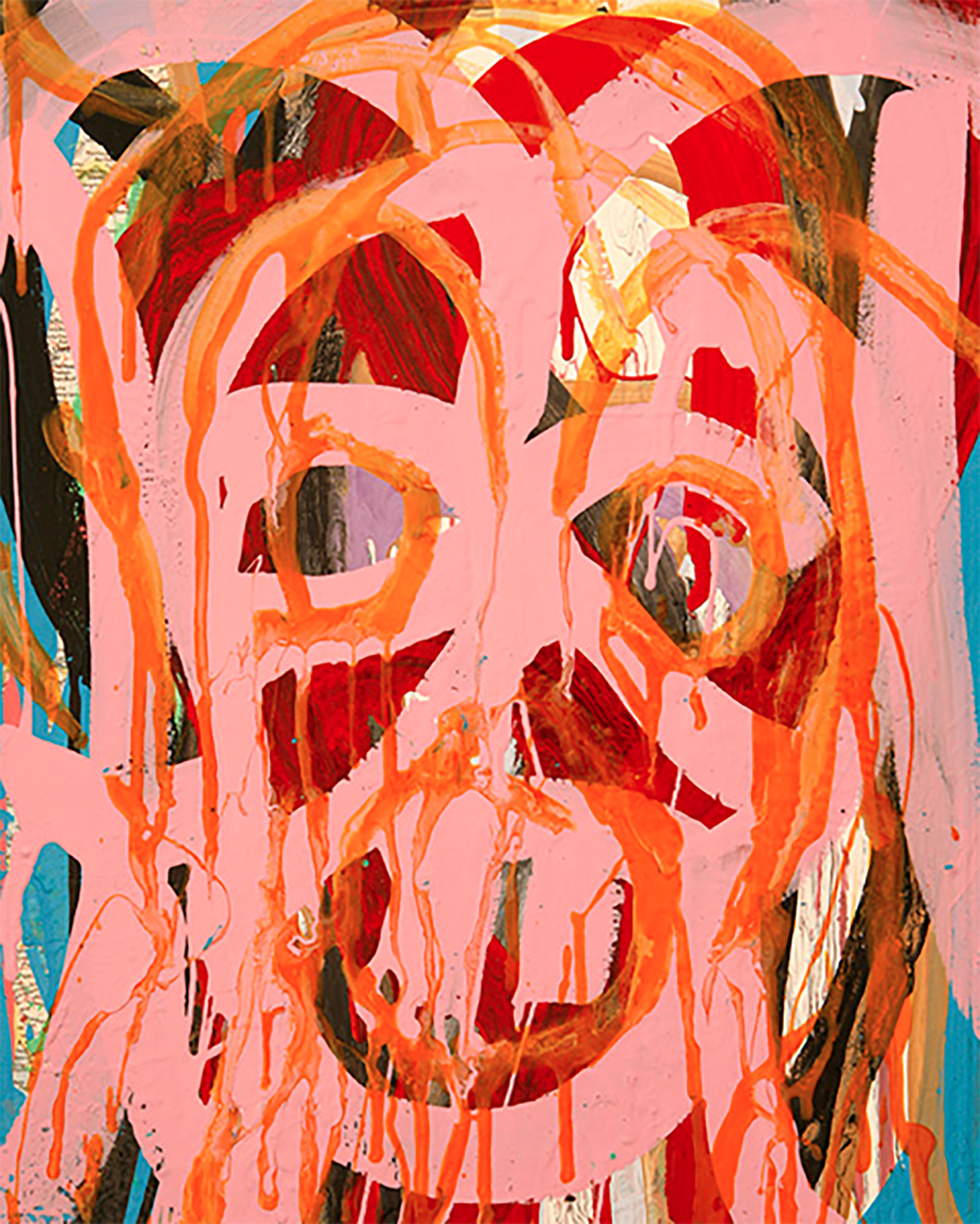 Michael De Feo, Self Portrait , 2008, 20" x 16", acrylic and maps on board