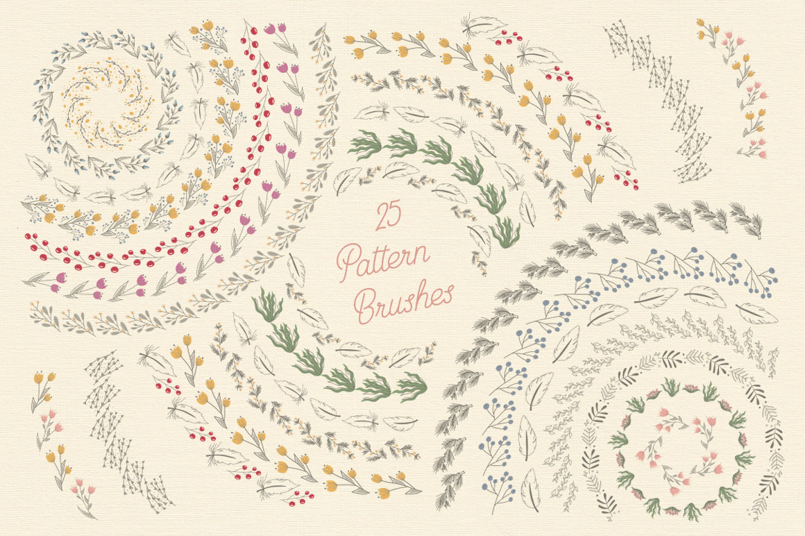 Free Download: Floral Pattern Brushes For Illustrator