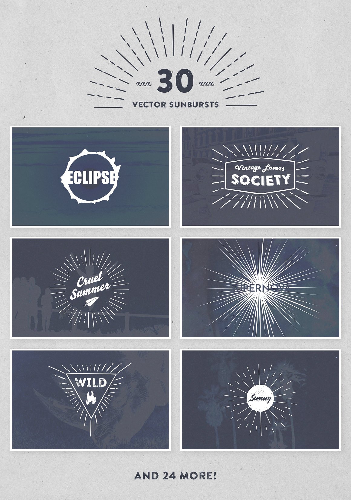 Summer Sunburst Vector Set