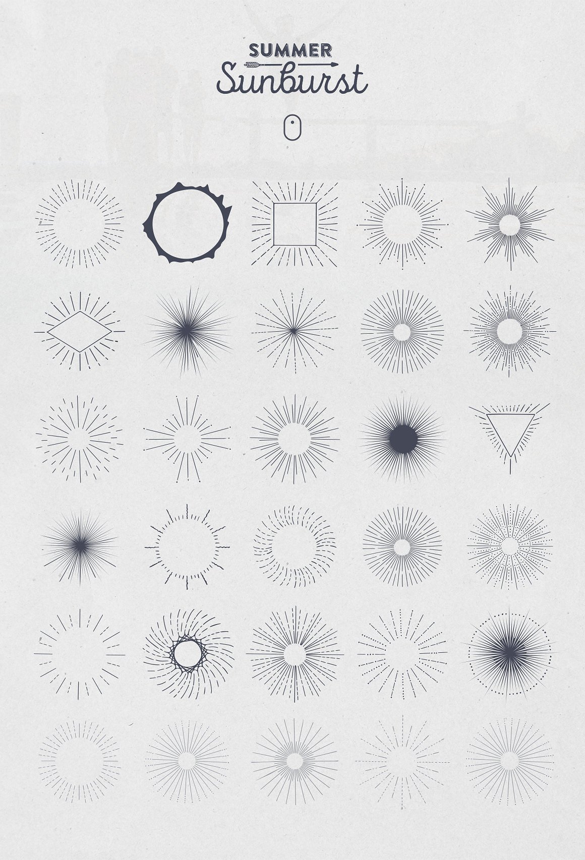 Summer Sunburst Vector Set