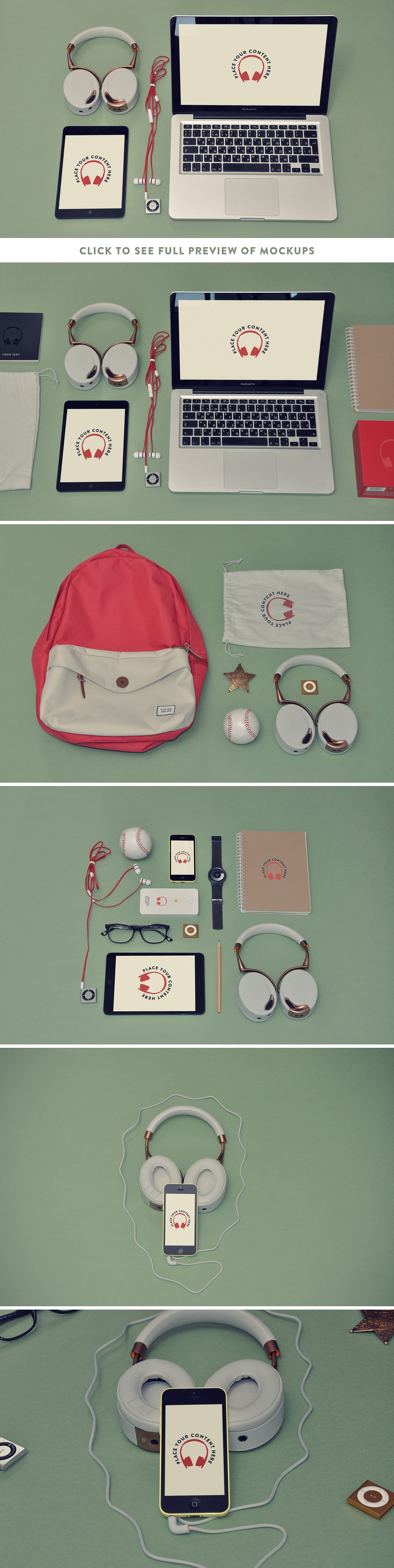 6 Music Hero Mockups + 3 Bonus Photos