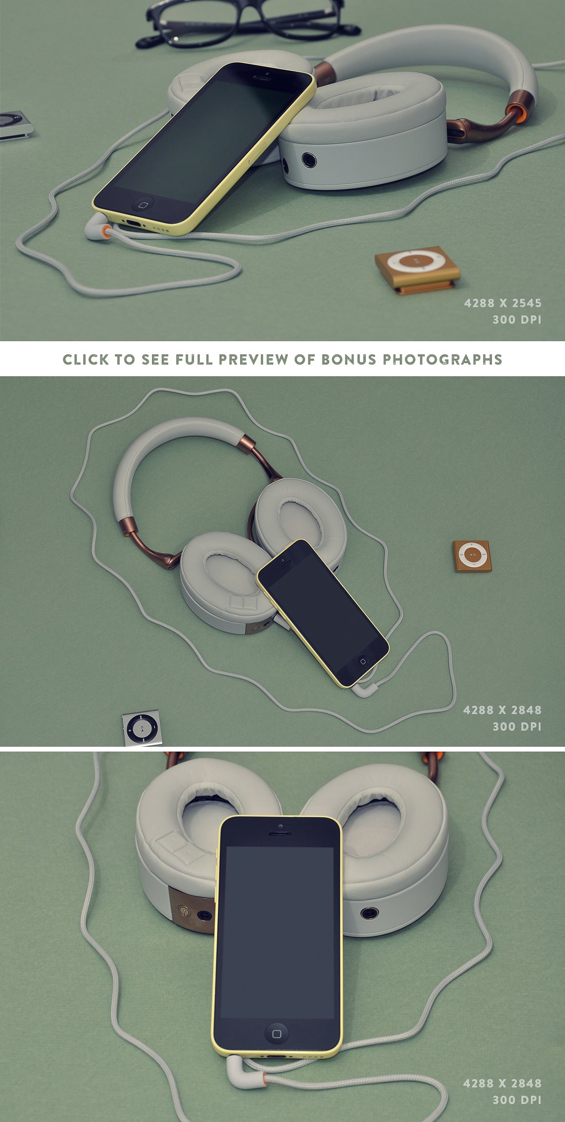 6 Music Hero Mockups + 3 Bonus Photos