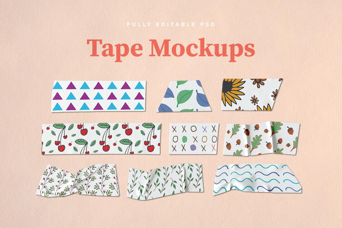 Download Free Creative Veila Download Free Washi Tape Psd Mockups PSD Mockup Template