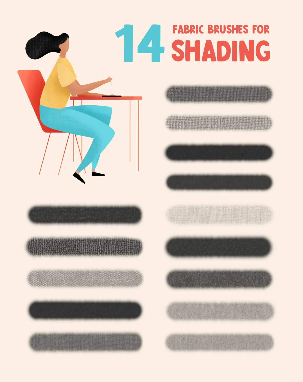 Fabric & Paper Procreate Brushes