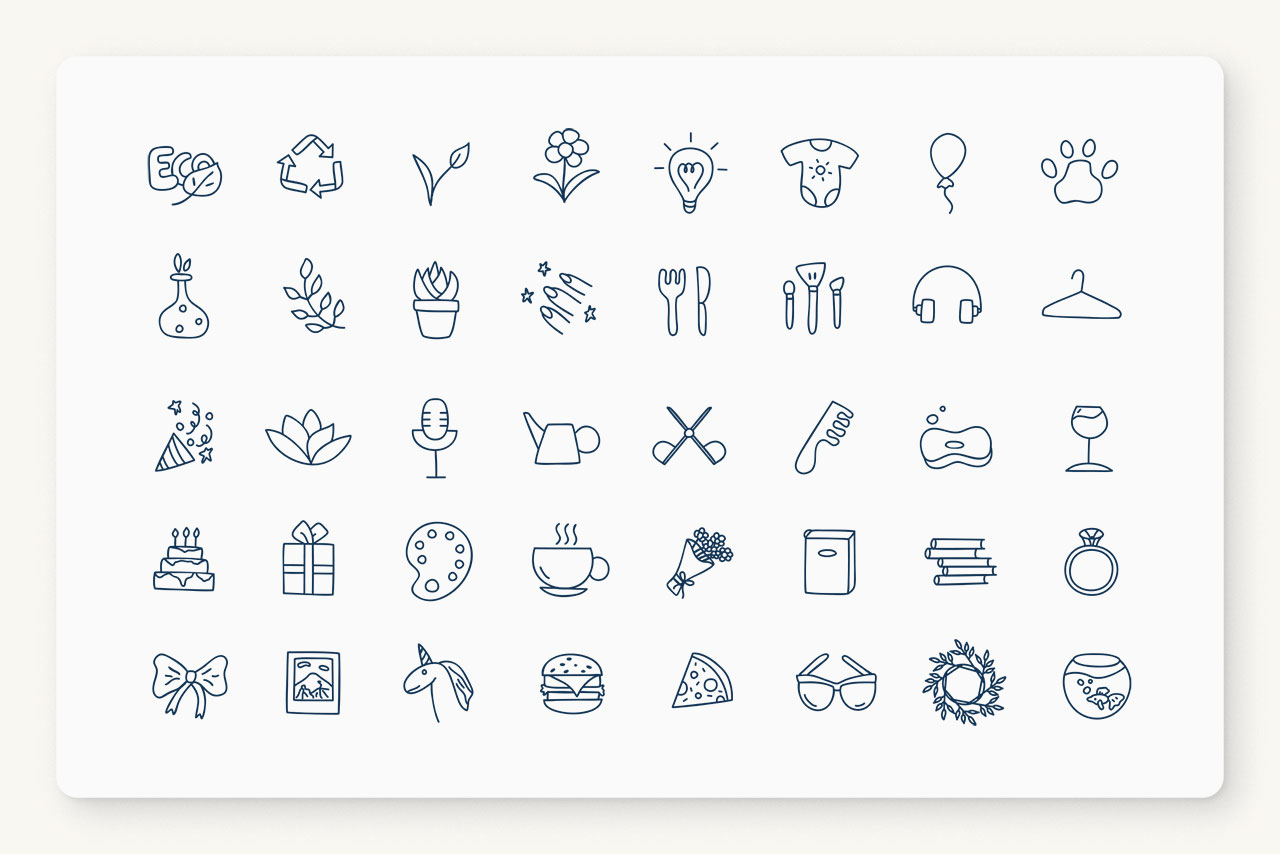 Adorable Hand-Drawn Vectors Icons