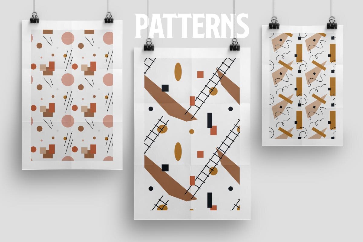 Векторные клипарты и набор шаблонов Modernist 5 Modernist Abstract Vector and Pattern Set.jpg