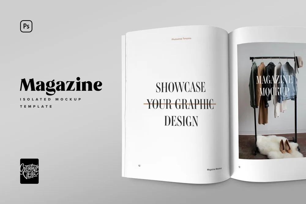 Download Creative Veila Free Magazine Spread Mockup PSD Mockup Templates