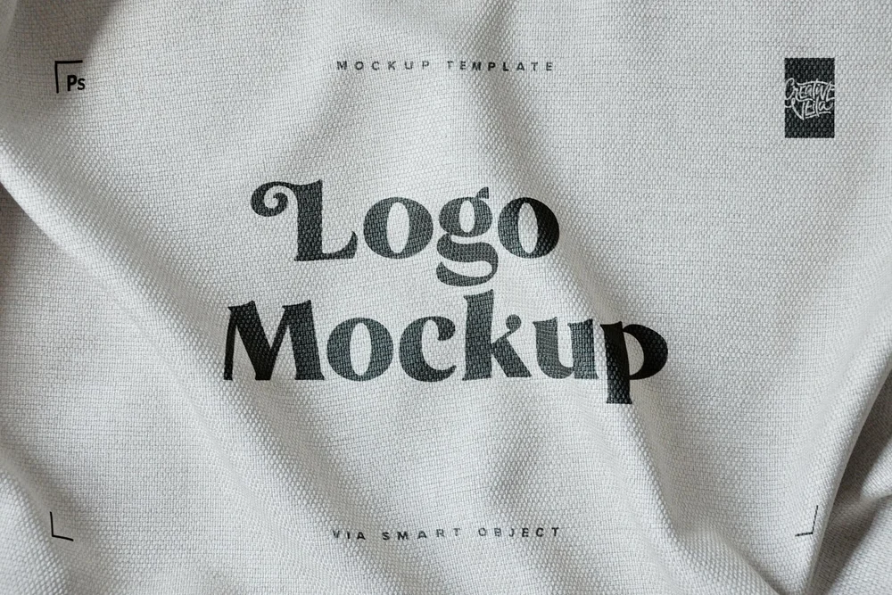 Download Creative Veila Free Fabric Print Effect Logo Mockup