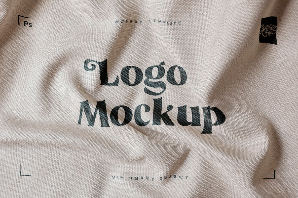 Fabric Print Logo Mockup Set by Creative Veila