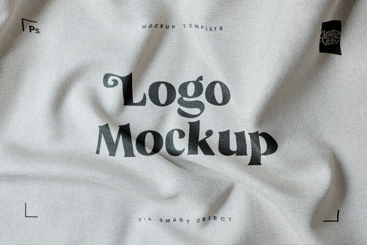 Fabric Print Logo Mockup Set by Creative Veila