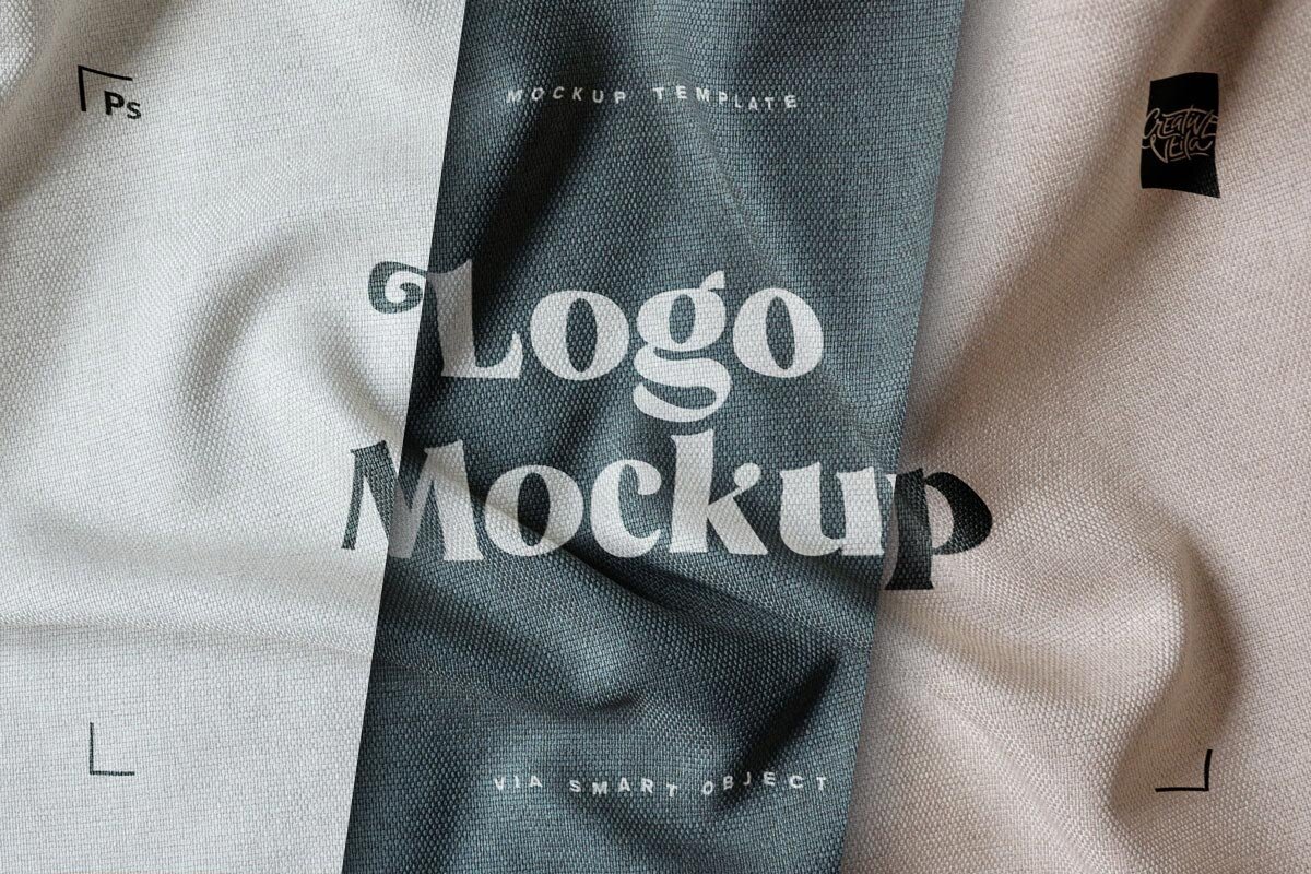 Fabric Print Logo Mockup Set by Creative Veila