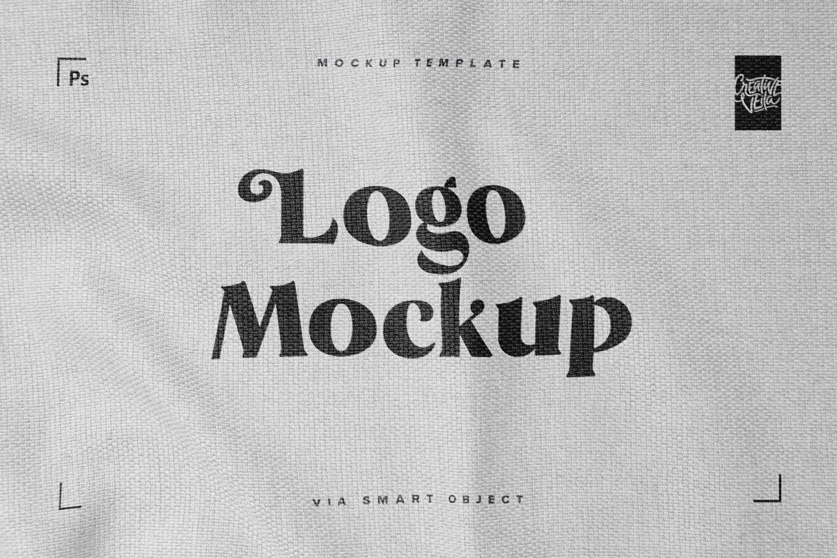 Fabric Print Logo Mockup Set by Creative Veila