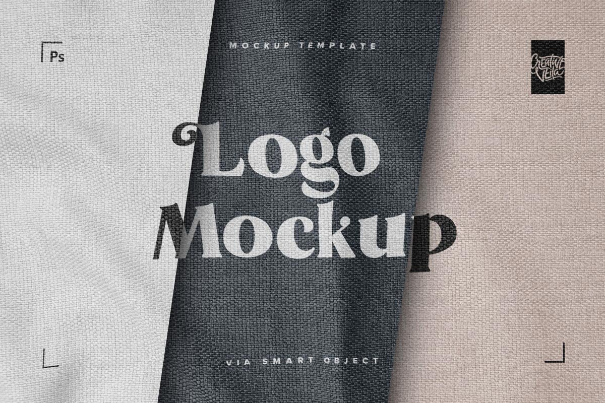 Fabric Print Logo Mockup Set by Creative Veila