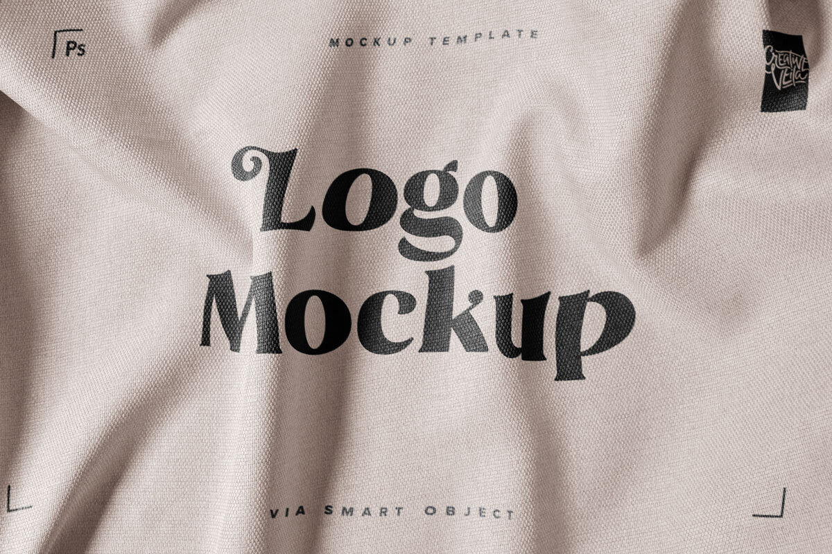Fabric Print Logo Mockup Set by Creative Veila