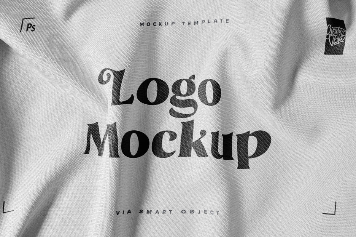 Fabric Print Logo Mockup Set by Creative Veila