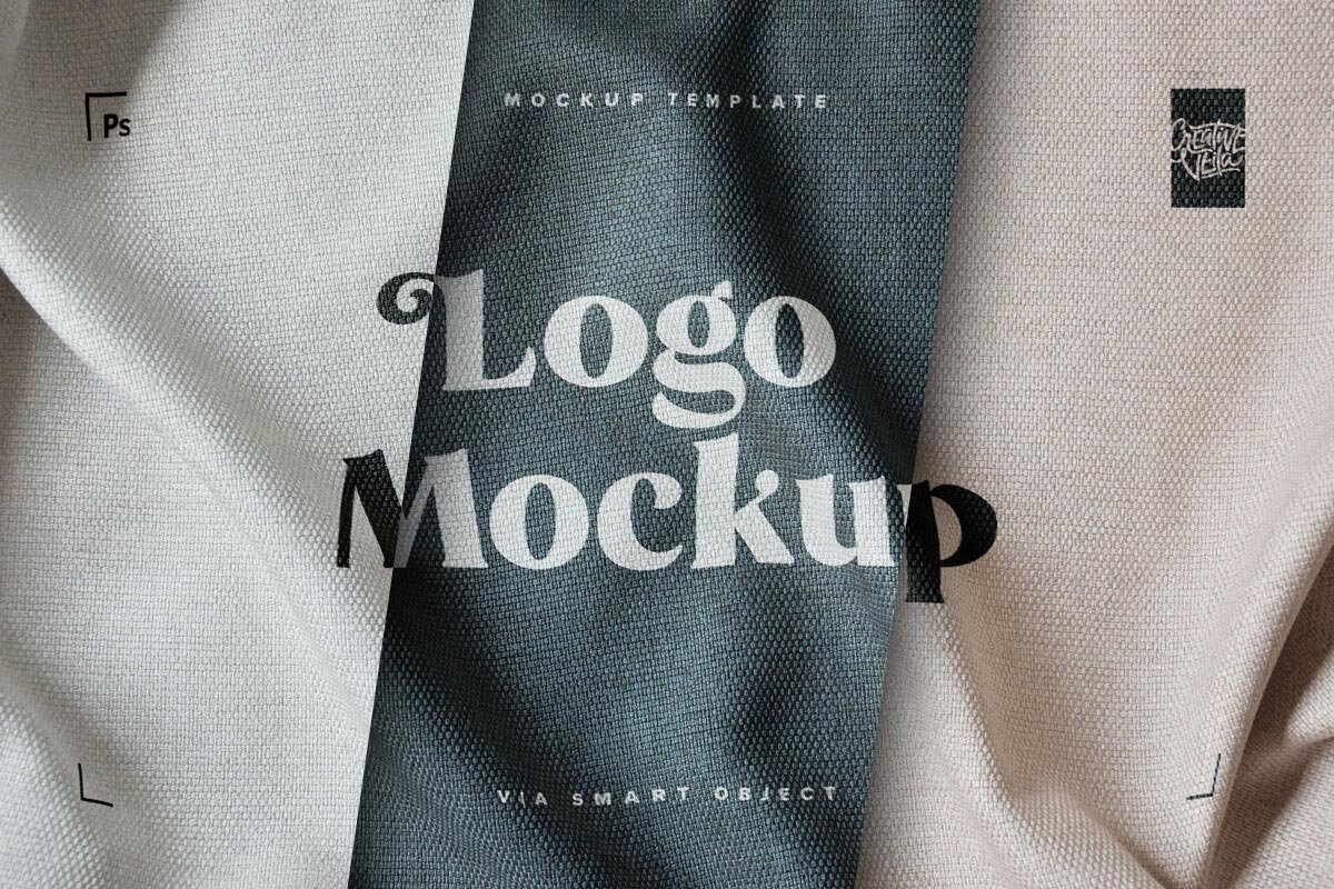 Fabric Print Logo Mockup Set by Creative Veila