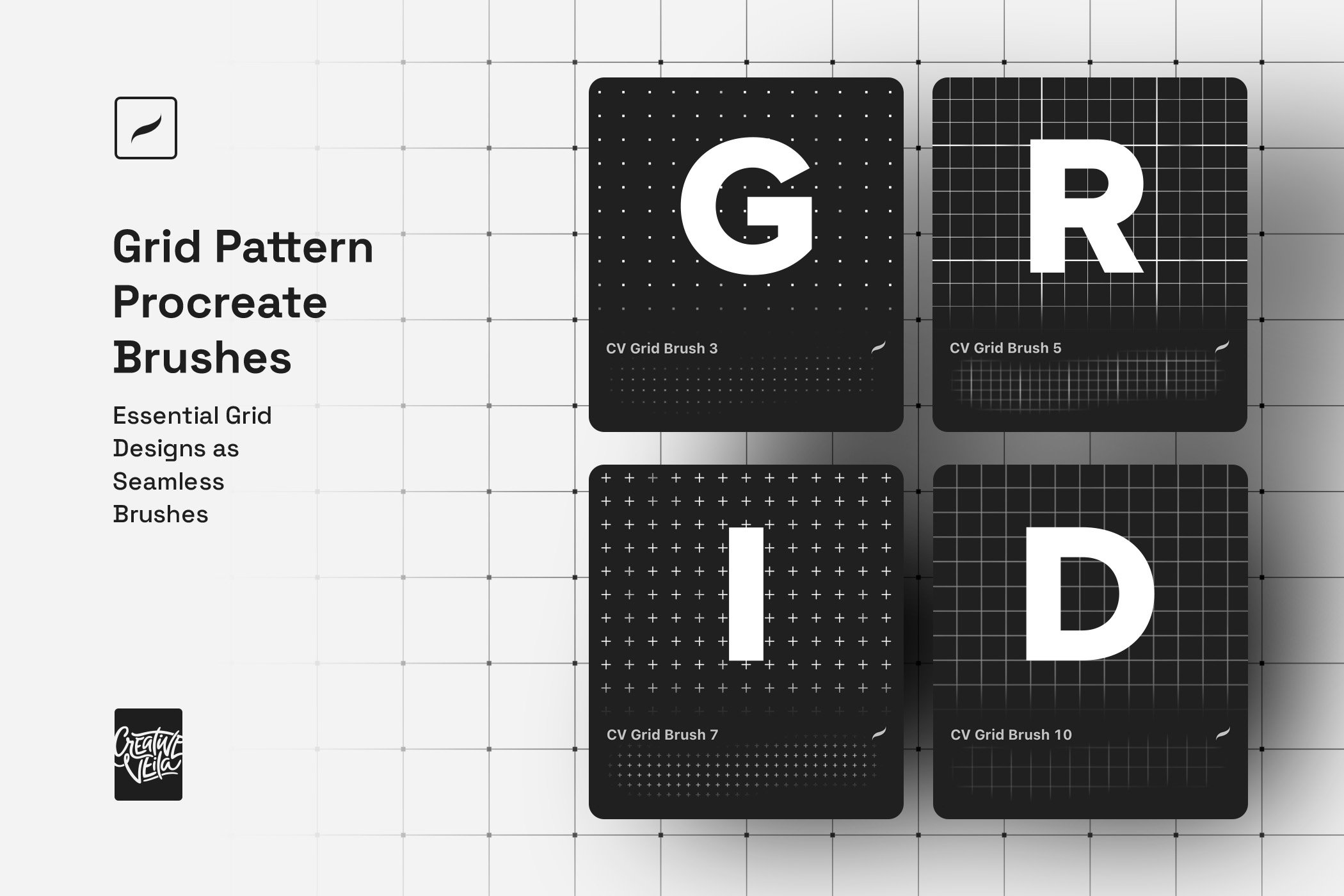 Grid Pattern Procreate Brushes
