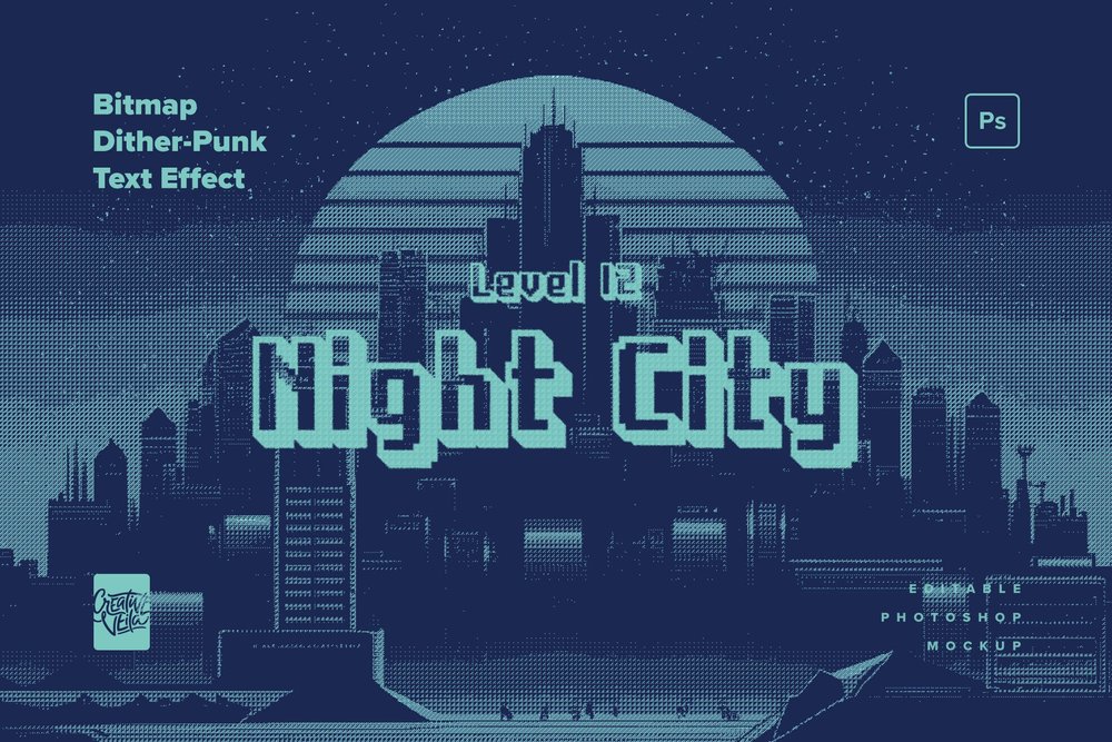 Creative Veila – Bitmap Dither Text Effect Set