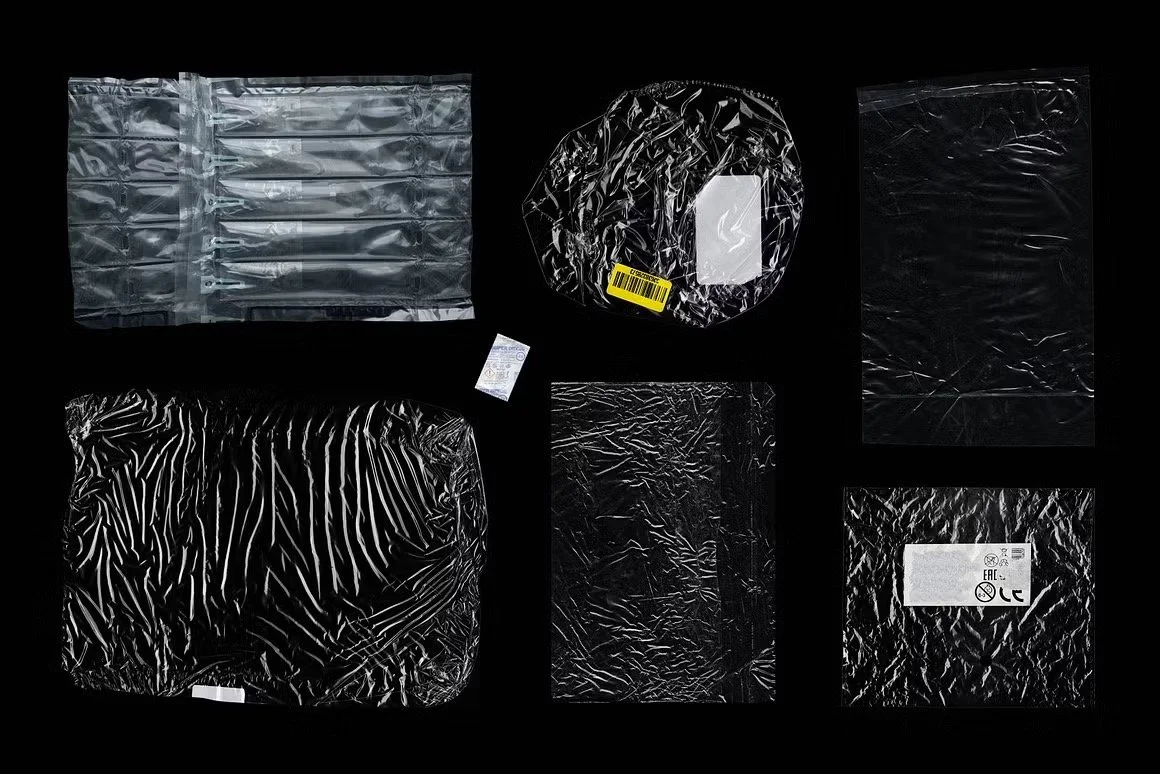 Gallery: plastic wrap overlay variations on dark background artwork