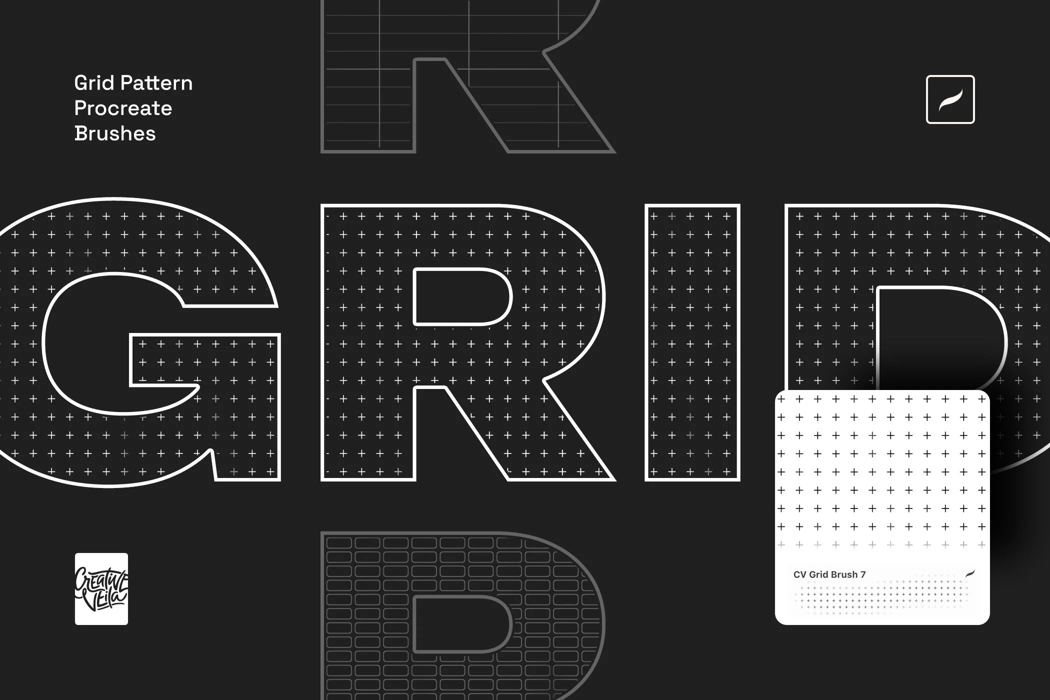 Grid Pattern Procreate Brushes