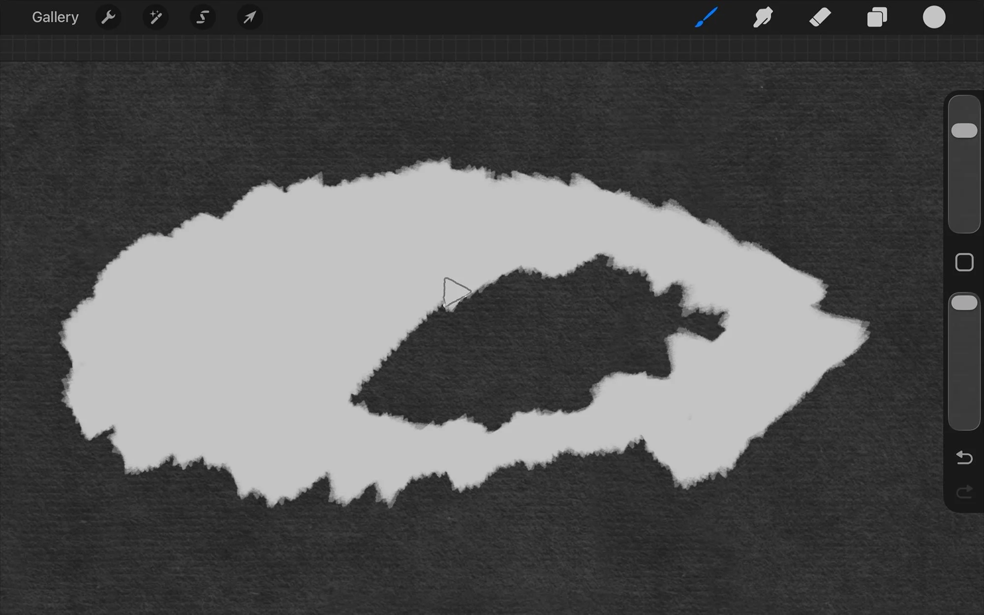 Base shape layer for a torn paper effect in Procreate