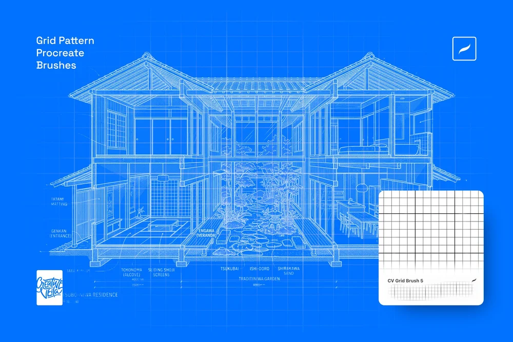 Creative Veila – Grid Pattern Procreate Brushes