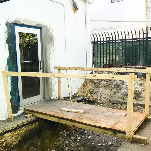 There has got to be some deeper meaning here, in this sketchy land bridge to our new back door, right? #MIAMIBAGELS #ITMEANSTHEBAGEL