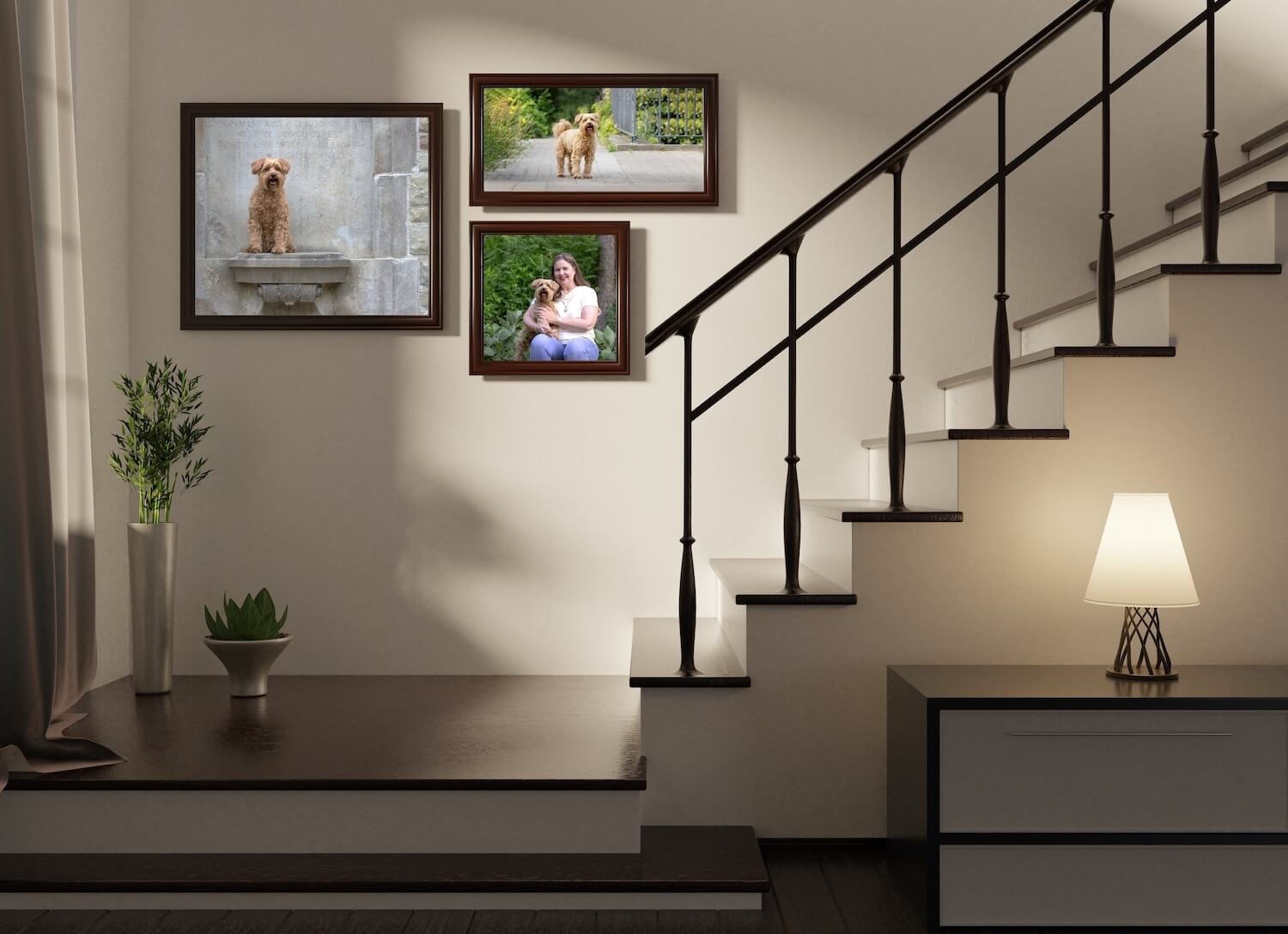 DECORATE AN EMPY STAIRCASE WALL WITH YOUR FAVOURITE IMAGES