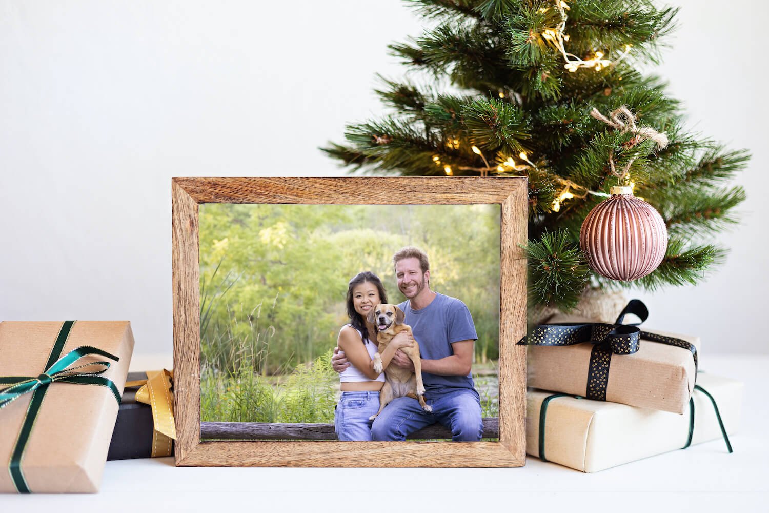FRAME SMALLER PET AND FAMILY PHOTOS TO DISPLAY ON A SHELF OR TABLE