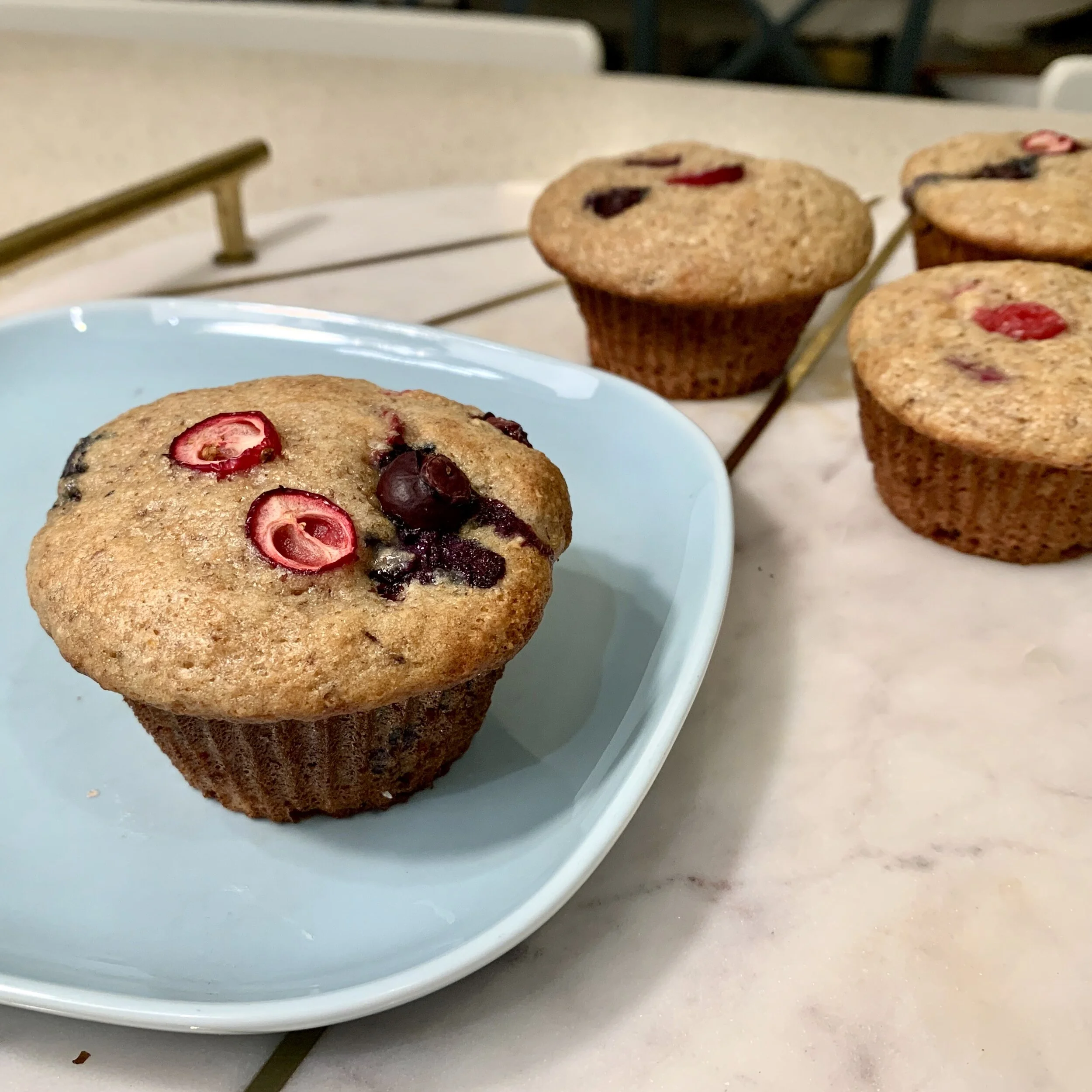 Lemon Cranberry Blueberry Muffins