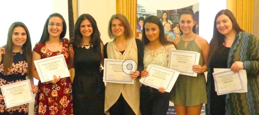 Left to Right: Nicole Hermes, Salvin Salem, Diana George, Ashley Antoon, Joleyana Y. Hermiz, Katelin Yaldo, Isabella Antoon.