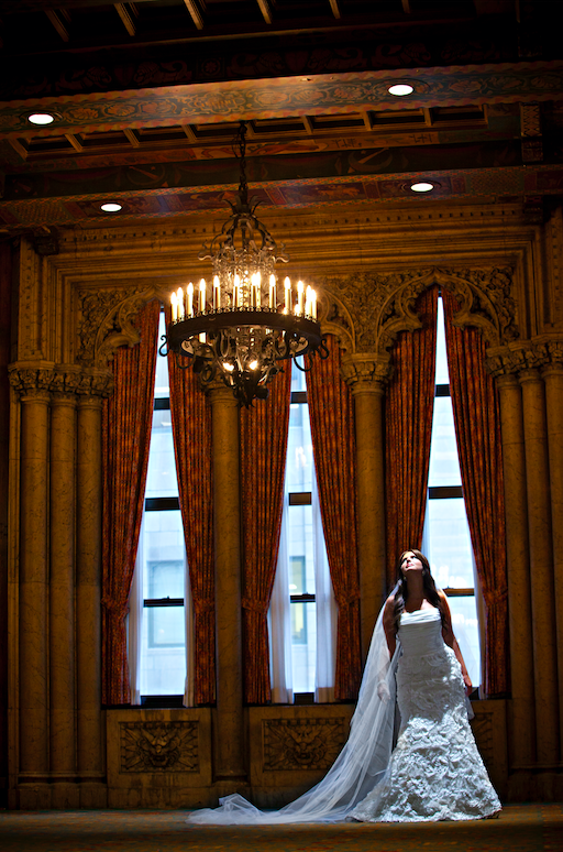 This image was shot at the Intercontinental Hotel in downtown Chicago. We love the drama in the room!