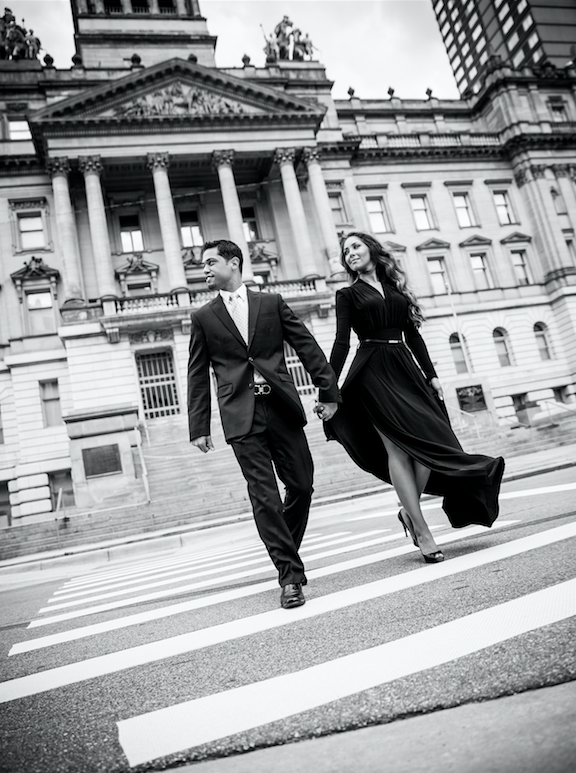 Black & white engagement photos will never go out of style! Urban flair and a classic couple is the perfect recipe for a beautiful image!