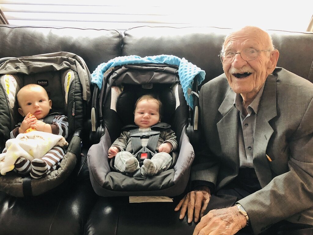 Baba with 2 of his great great grandchildren.jpeg