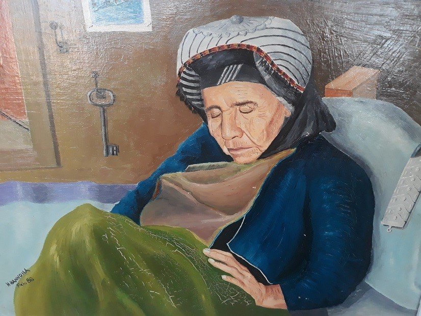  Old Lady painting by Habib Hannona 