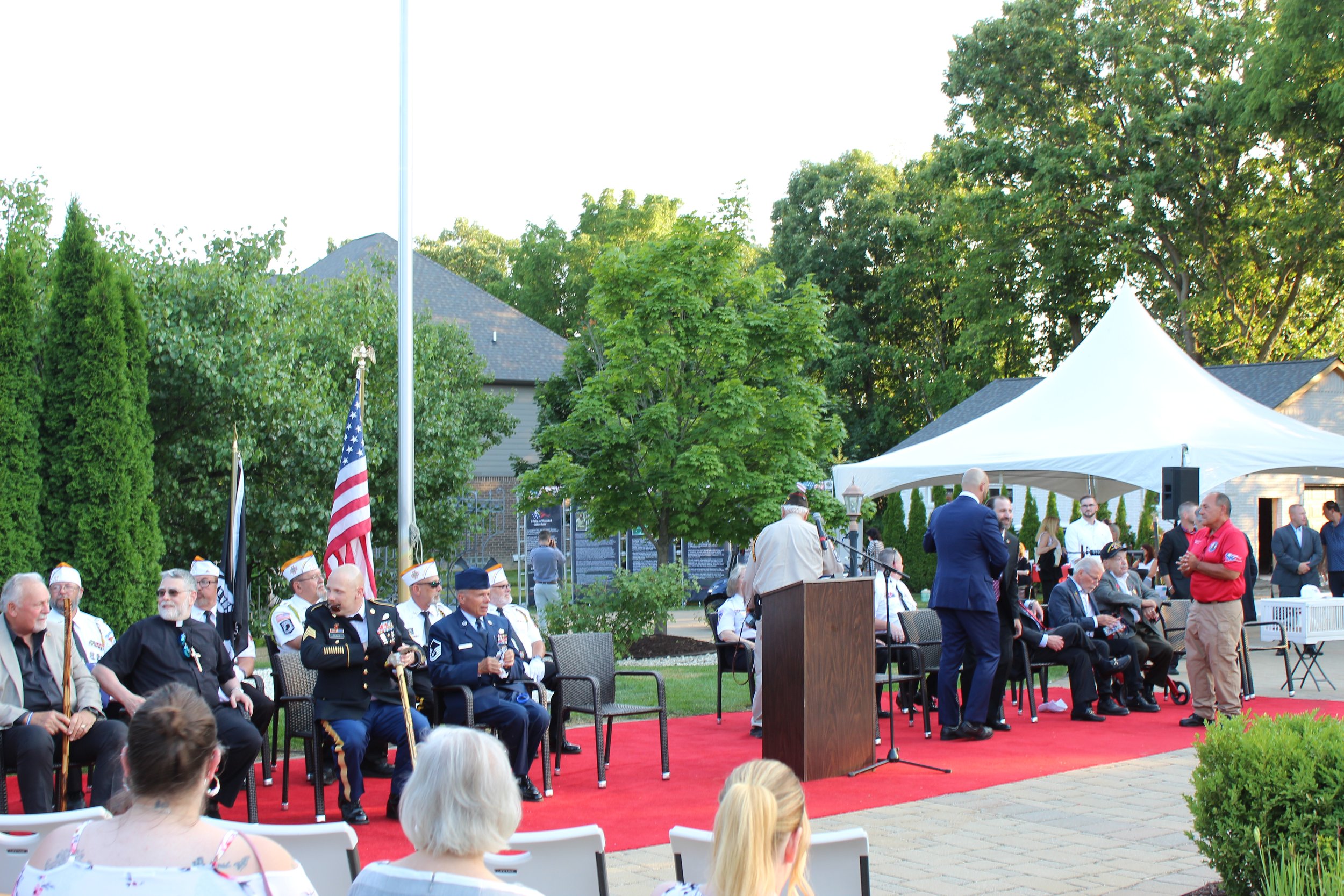  The event featured a veteran changing the flag. 