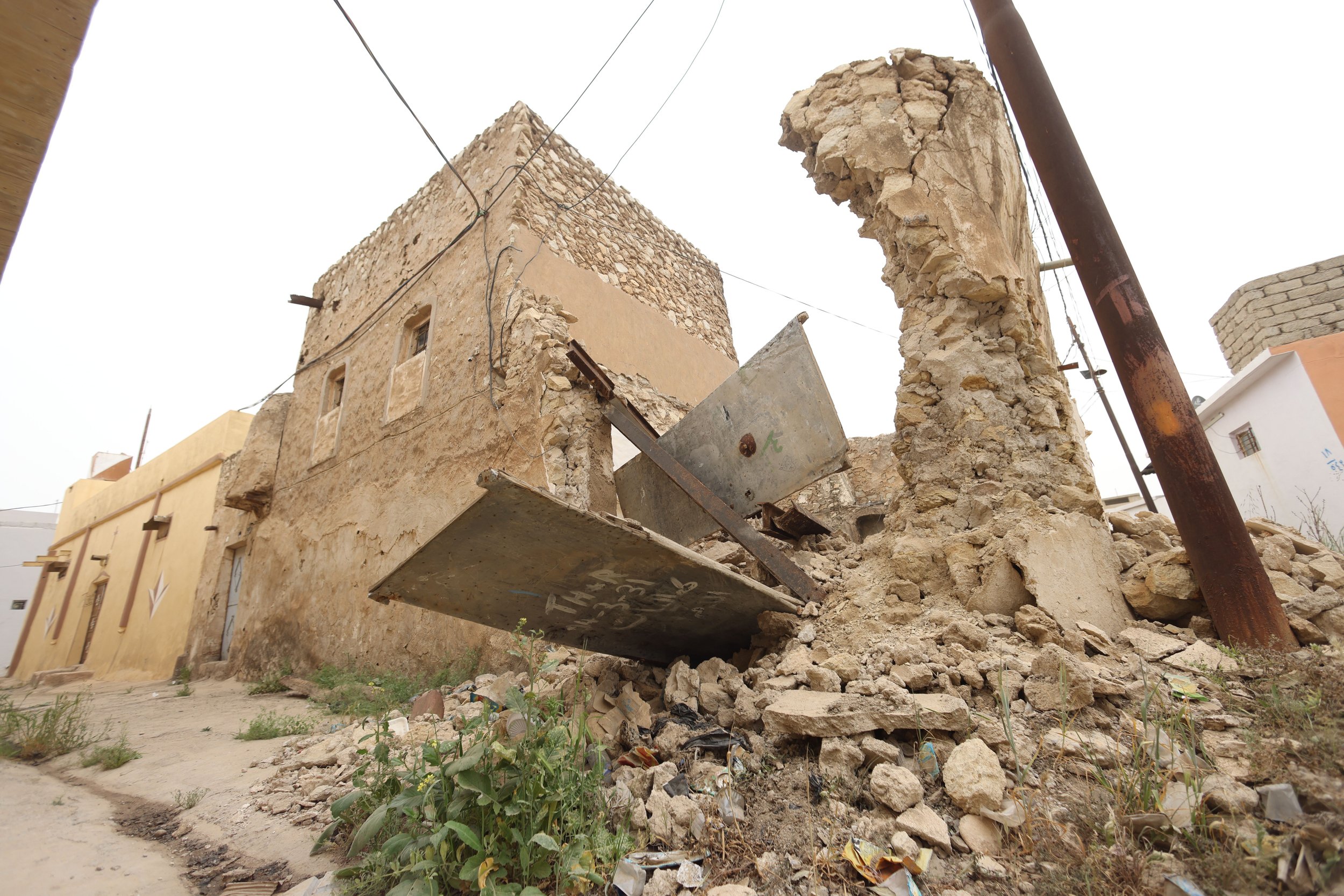  The remains of a house destroyed by ISIS. 