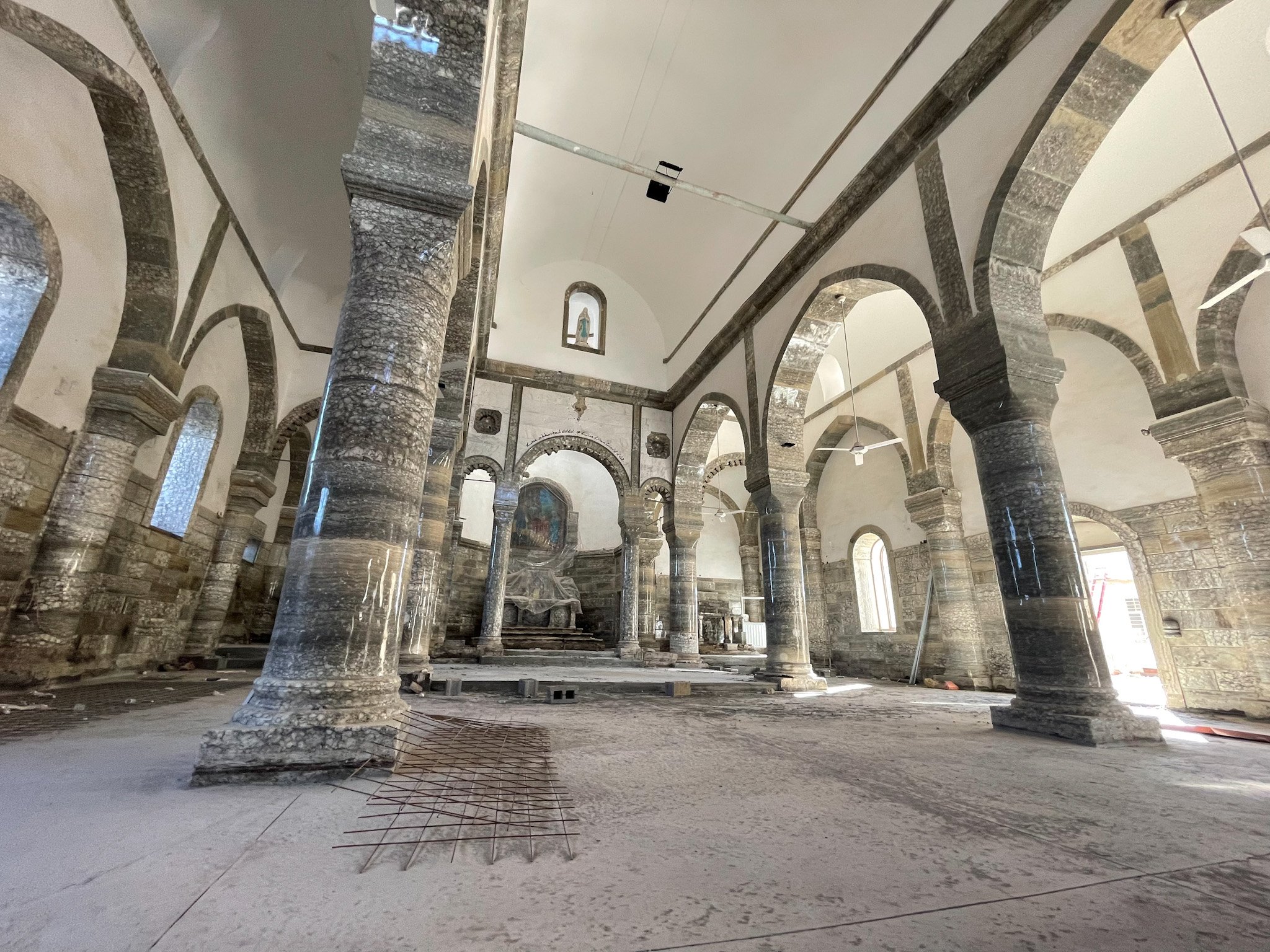 Mar Qiryaqos Church in Batnay. Built in the 19th century, it was devastated by ISIS. Batnay was the battleground between Iraq forces and ISIS militias. There were 1,250 people living there before ISIS; only 190 have returned.
