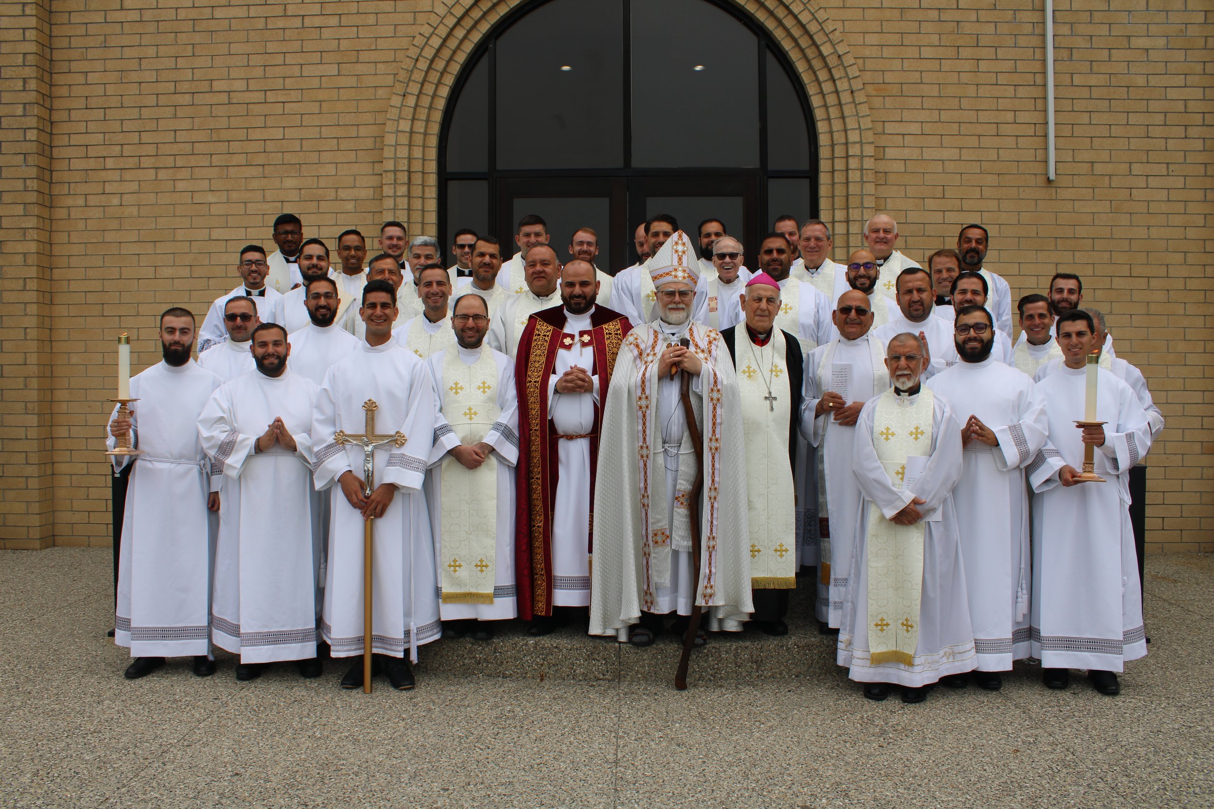  Bishop Francis and Fr. Namir with our Chaldean clergy, seminarians, and visiting clergy. 