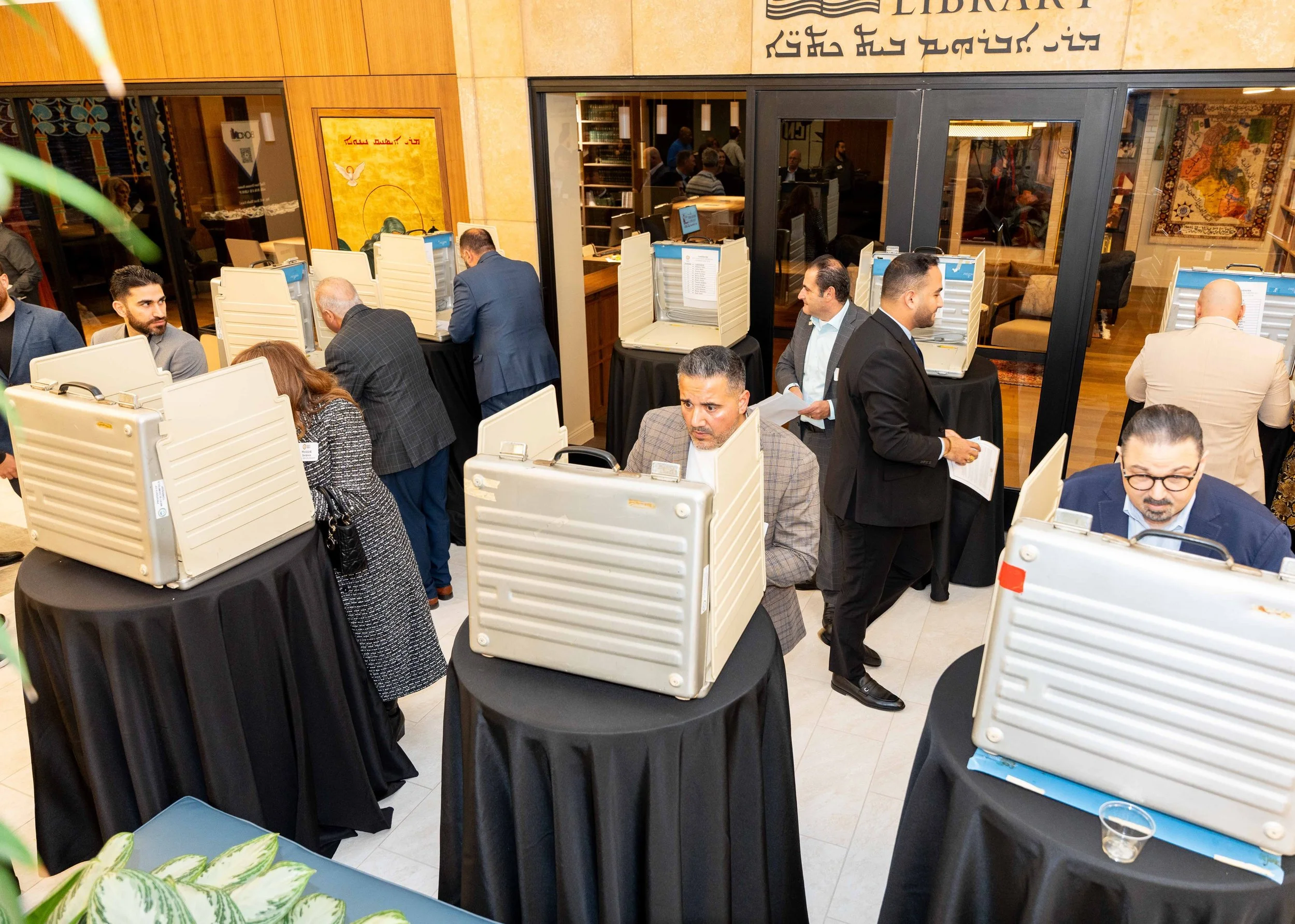  Voting booths were assembled just outside the Mar Ibrahim Library in Thomas Denha Main Street at CCF West. 