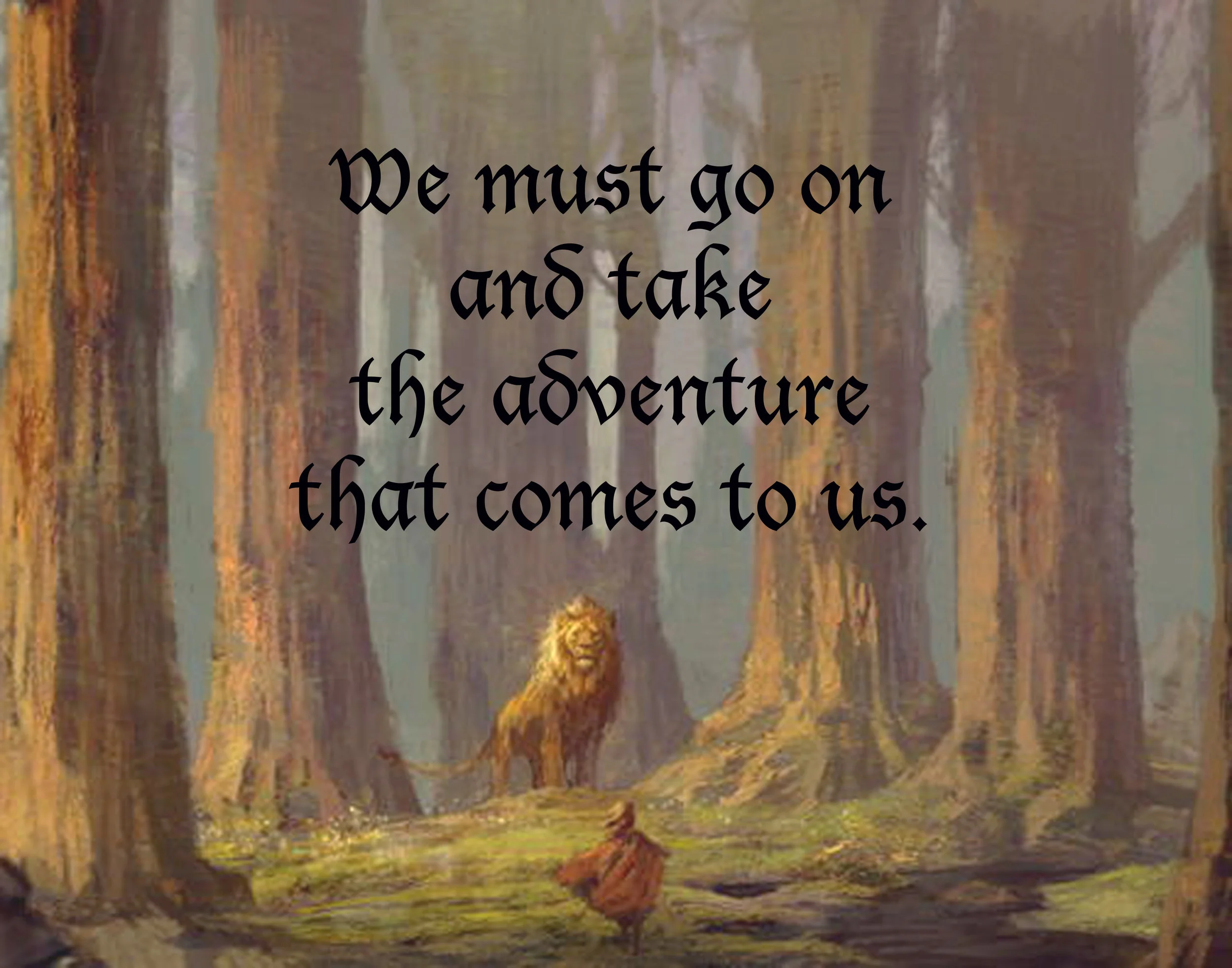 Aslan and Lucy from "The Last Battle," Chronicles of Narnia. (see notes for image source)