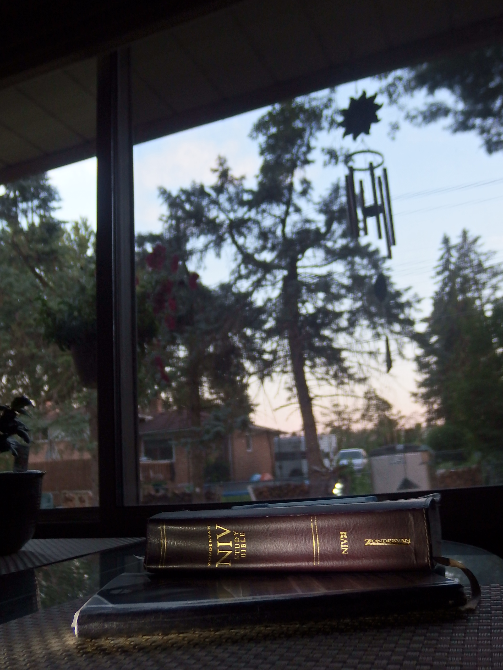 Chimes adjacent to my morning devotions spot.