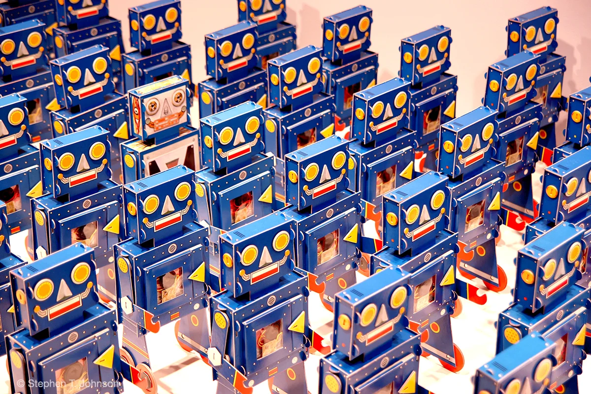 little blue robot toy