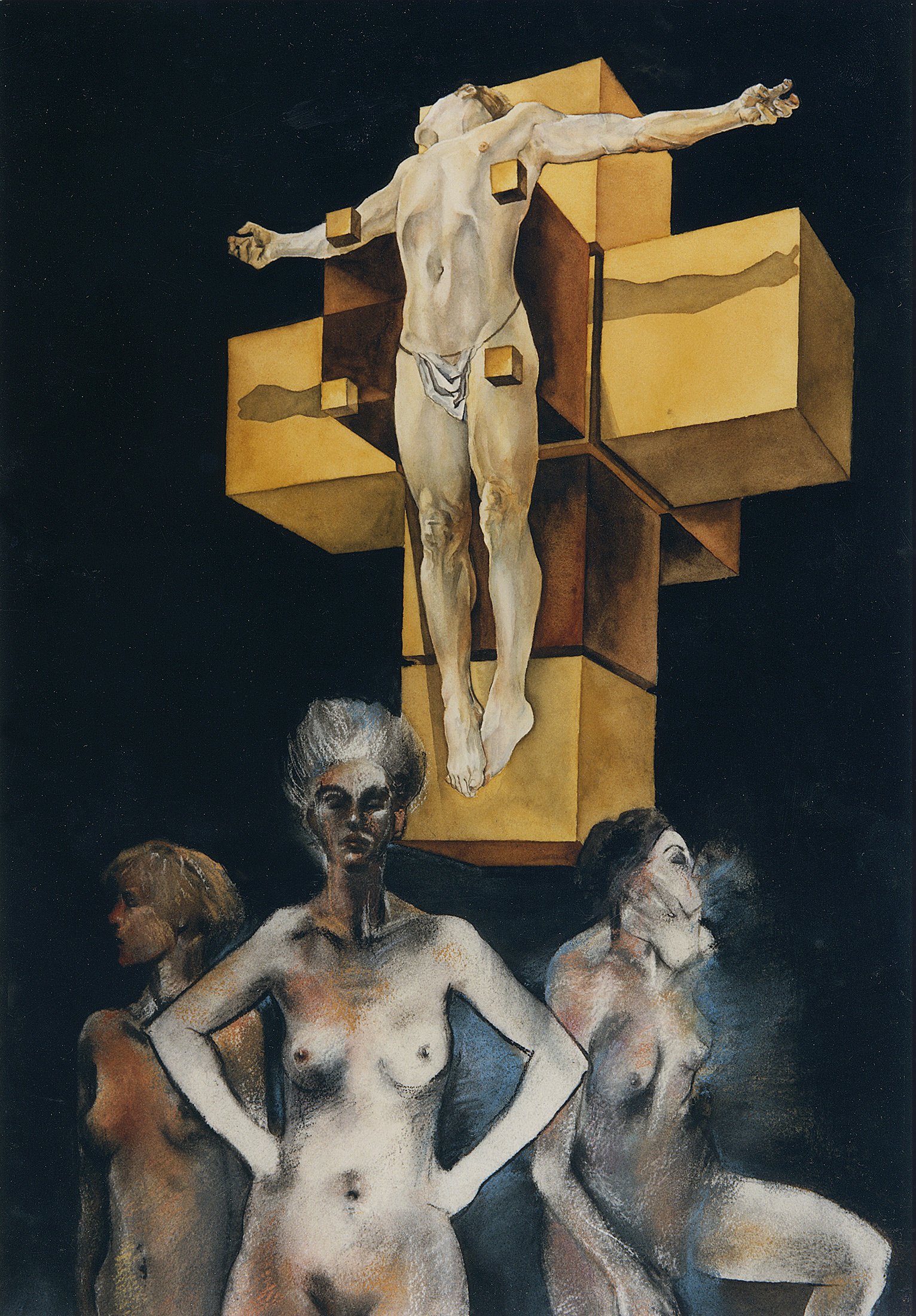 Dining with Dali (Jim Dine figure drawings with Salvador Dali’s 1954 painting “Crucifixion.”)