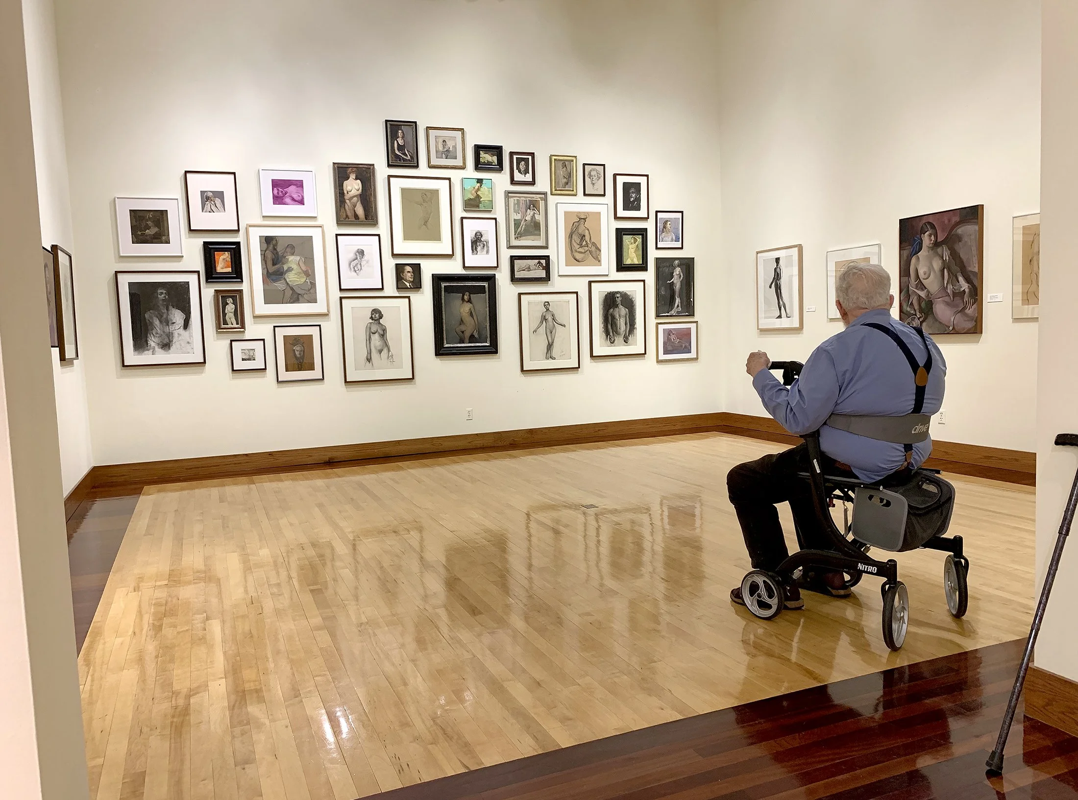 Stephen’s Father John Theodore Johnson, Jr . contemplating his drawings, as well as his father’s, his sons and many others in the exhibition: In the Academic Tradition, Connections between the Artist’s Work and his Art Collection , Albrecht-Kemp