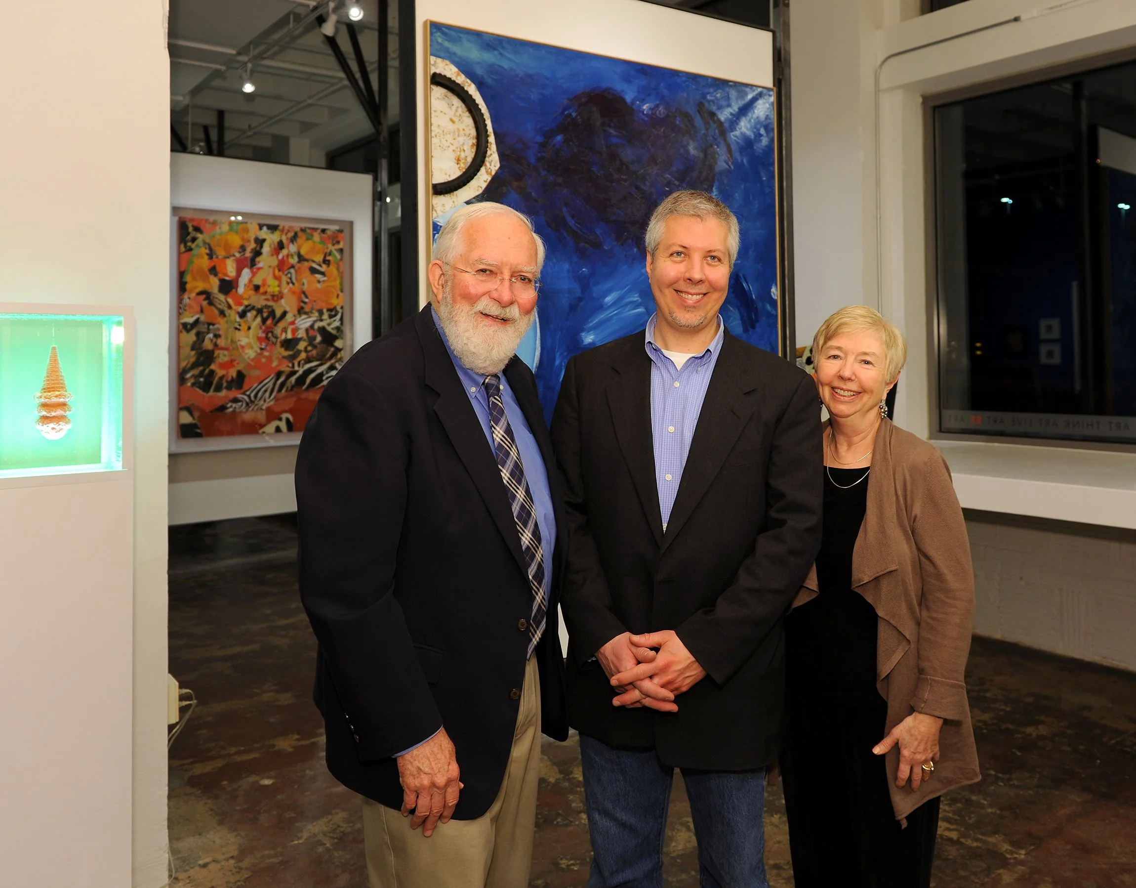  Stephen T. Johnson with his parents at the opening of  ABSTRACTIONS by Stephen T. Johnson , Weinberger Fine Art, Kansas City, Missouri, 2012. 