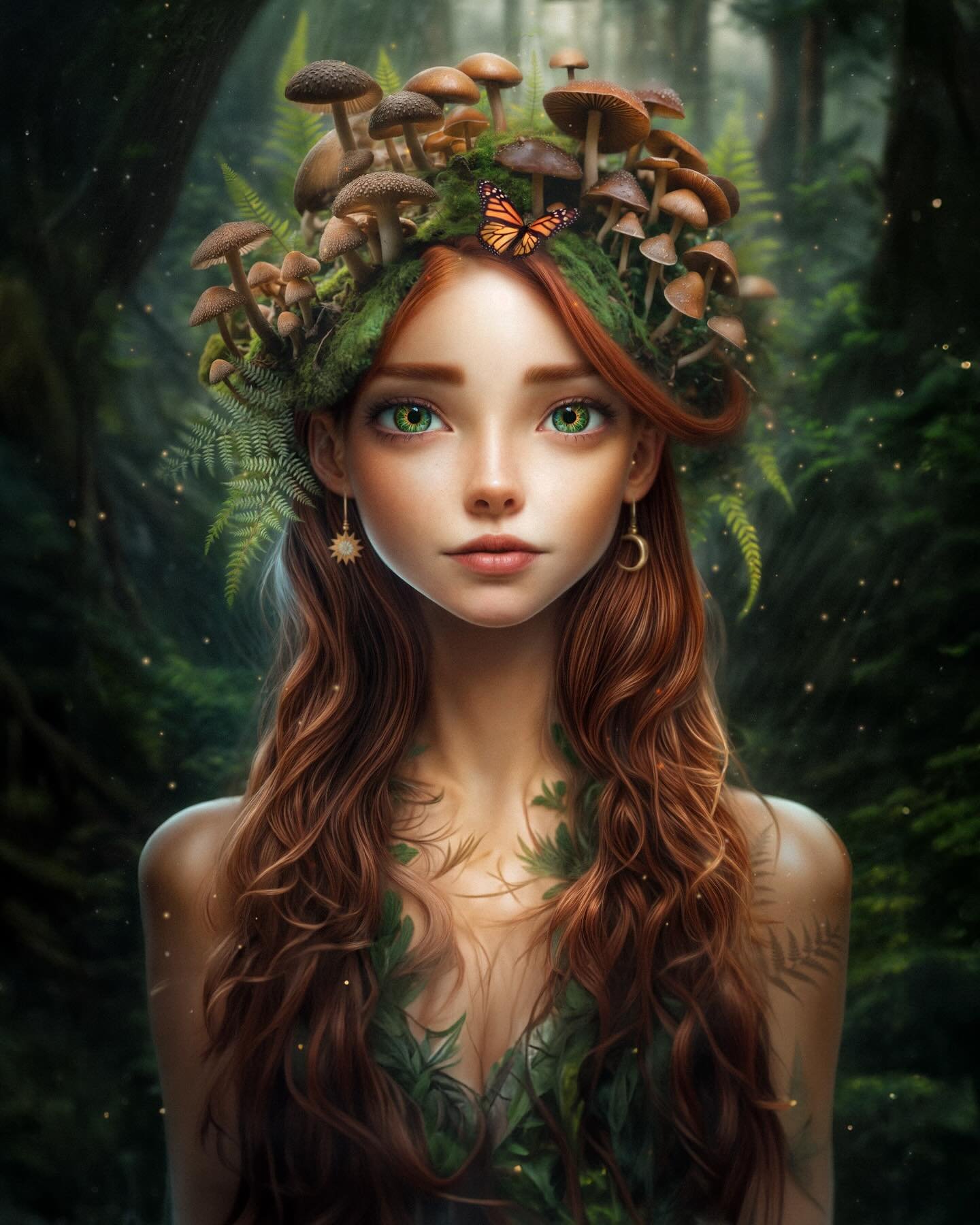 One with nature 🌱🌿🍄🌙🌞 
This time of year when everything is SO green I feel the deepest connection to the Earth. 
As I was working on this image I realized how much it reminded me of the cover of Young Guinevere. This was one of my favorite book